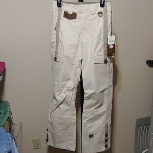 Women's Cream Cargo Ski Pants NWT Size S